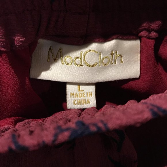 ModCloth Eugene Floral Wide Leg Palazzo Pants in Berry - Picture 6 of 7